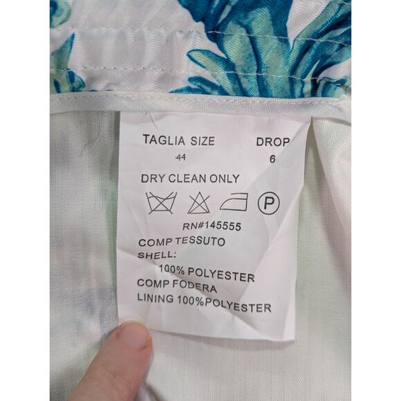 Cigar Couture 44W 13.5L Blue/Teal Baroque Elastic Waist Drawstring Shorts - Picture 7 of 12